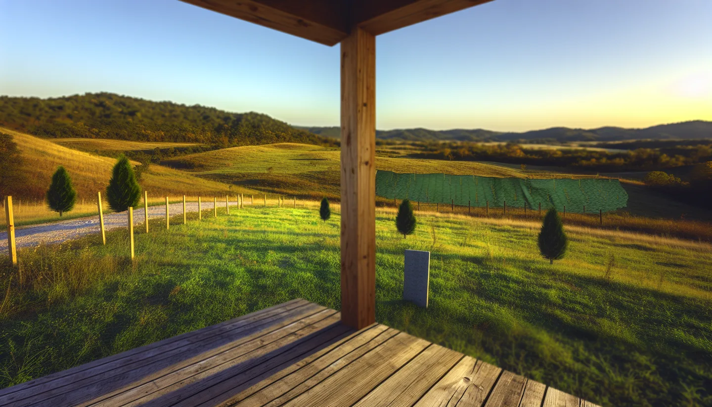 Porch view overlooking a vacant lot for sale