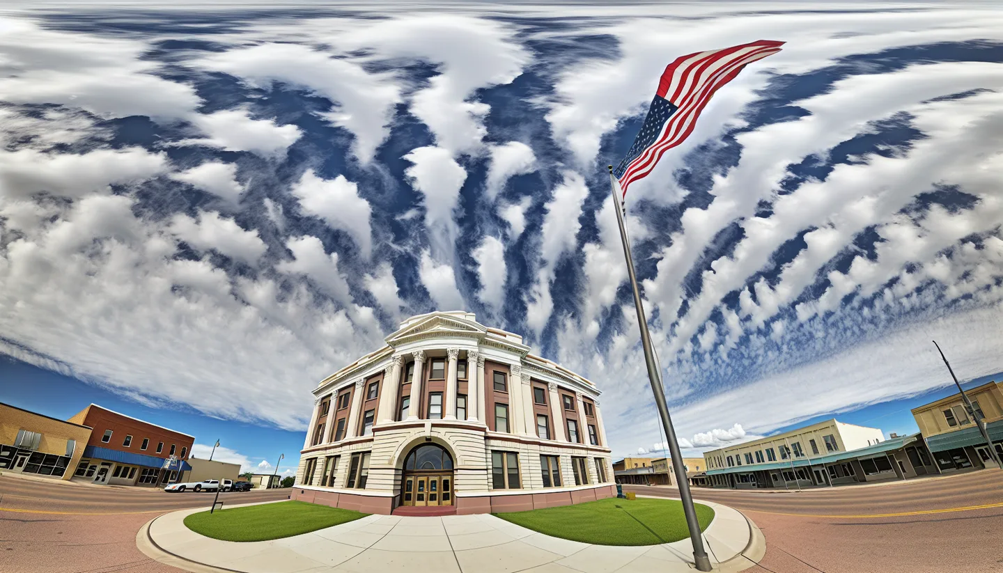 County courthouse exterior in a small town