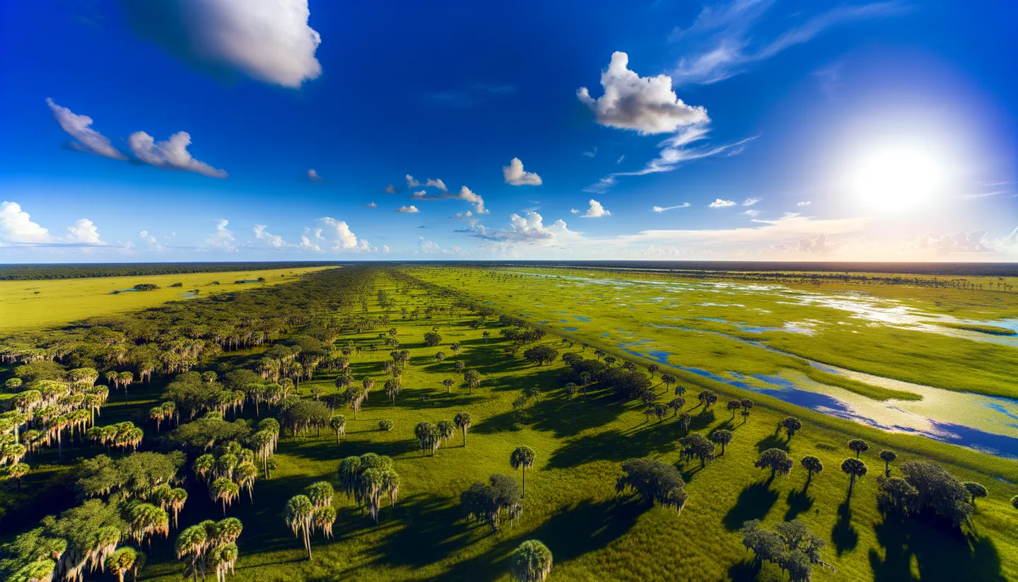 Aerial view of Florida State rural land