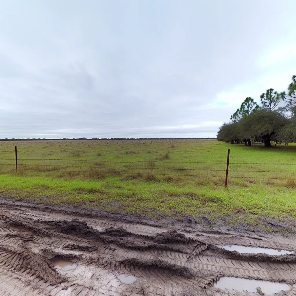 Rural acreage with open grassland and conifer forest in Citrus County, Florida
