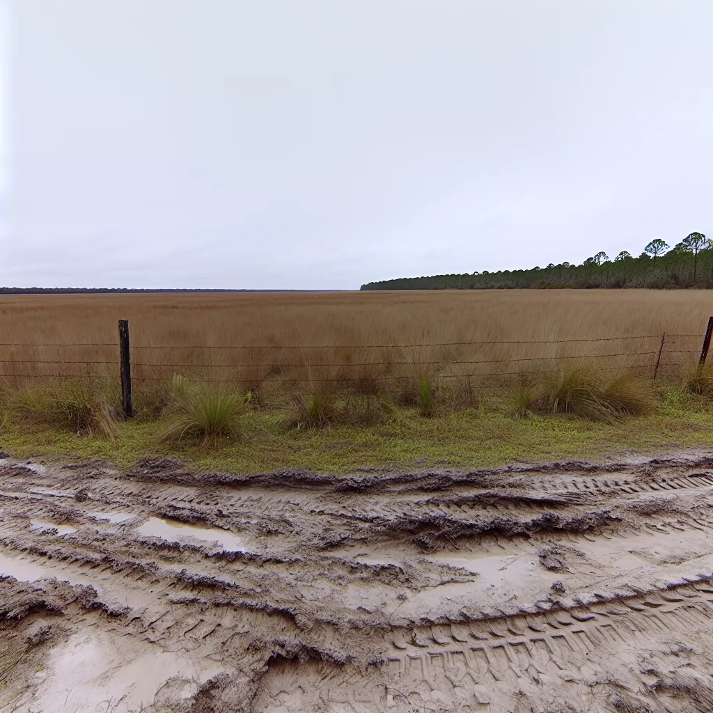 Rural acreage with open grassland and conifer forest in Crystal River, Florida