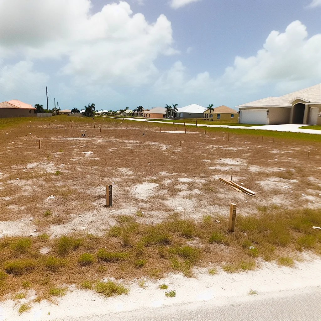 Cleared vacant residential lot for sale in Cape Coral, Florida